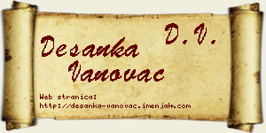 Desanka Vanovac vizit kartica